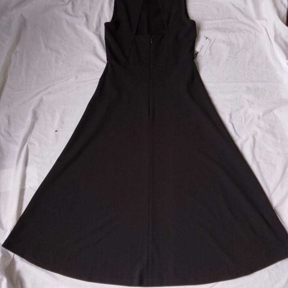 Calvin Klein Sleeveless Midi Dress Black Fit And Flare Womens Size 2 - Picture 9 of 10